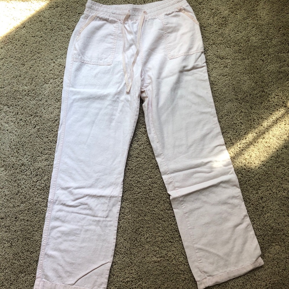 Blush Linen Tie Pants